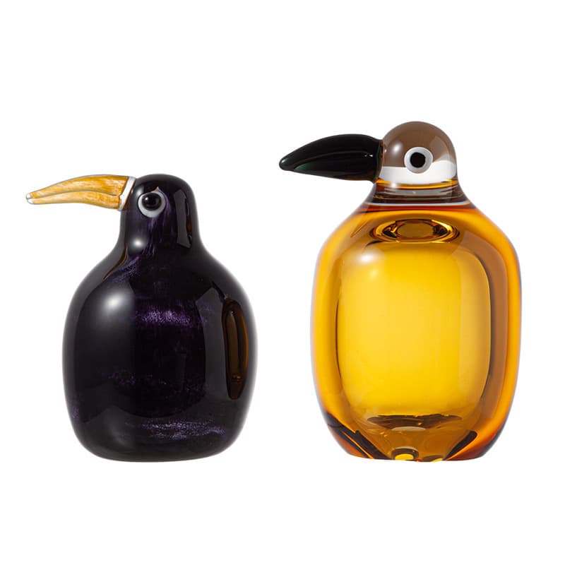 Amber Black Glass Bird Sculpture detail 4
