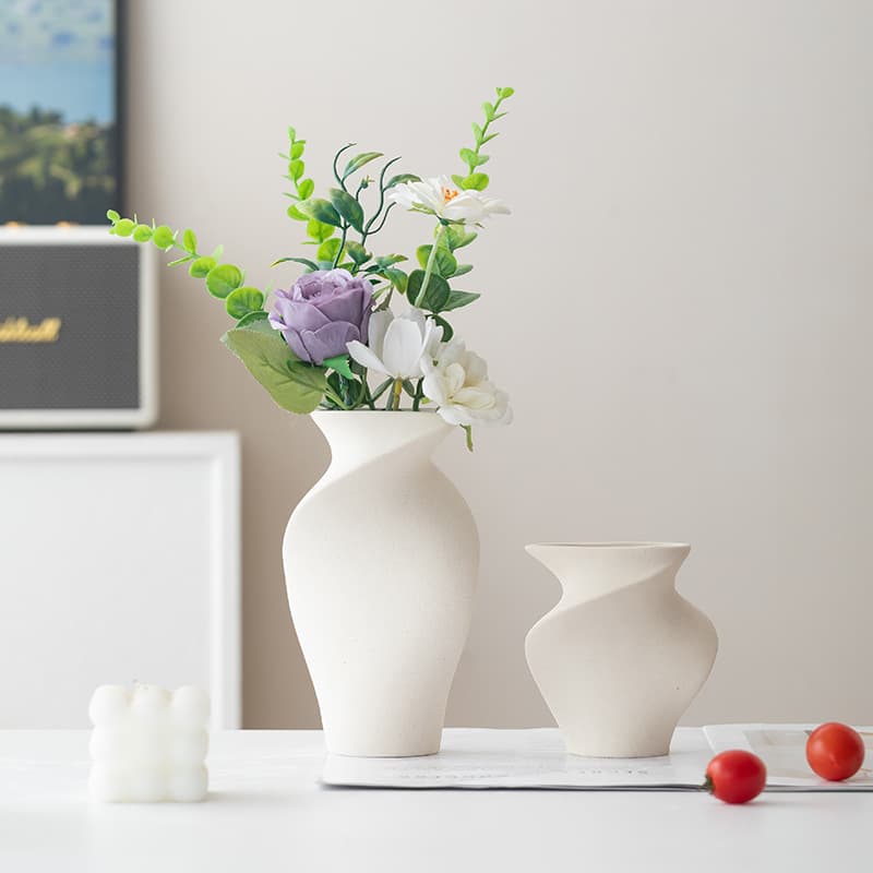 Folded Stoneware Ceramic Vase Set