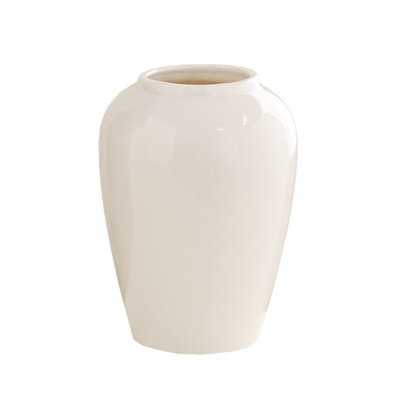 Minimalist White Ceramic Table Vase Set detail 4