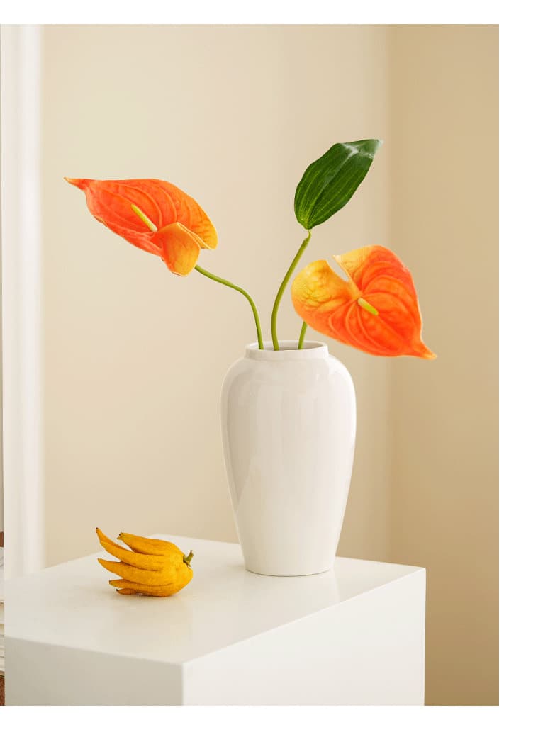 Minimalist White Ceramic Table Vase Set detail 9