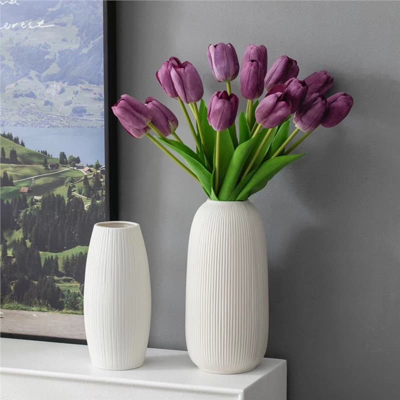 Modern White Ceramic Vase Set