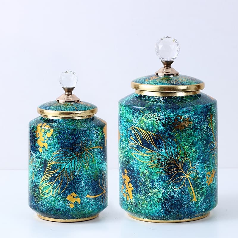 Patterned Ceramic Decorative Canister detail 1