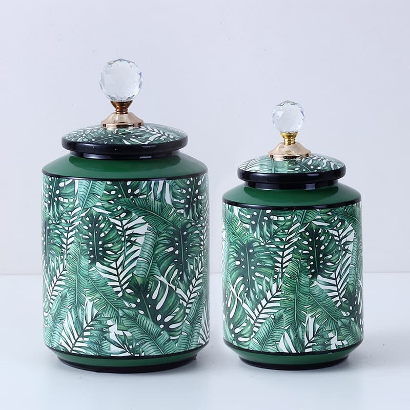 Patterned Ceramic Decorative Canister detail 4
