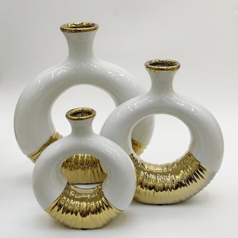 Platinum Loop Ceramic Vase Set