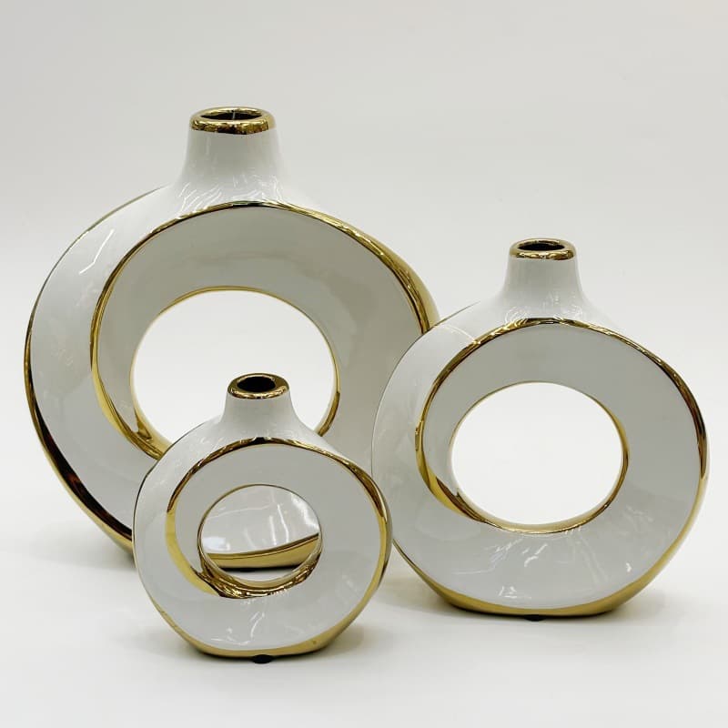 Platinum Loop Ceramic Vase Set detail 1