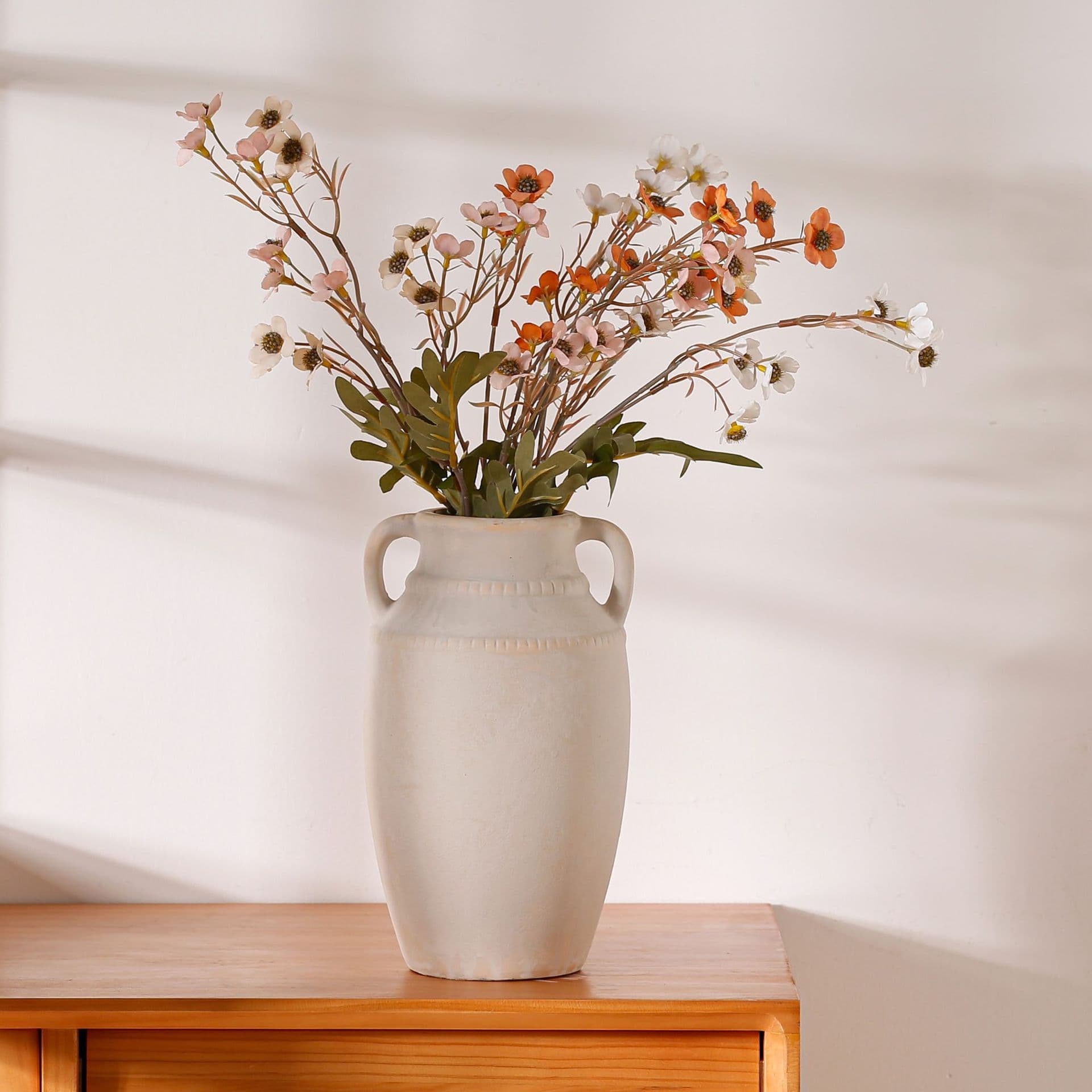 Vintage Eared Ceramic Vase Set detail 4