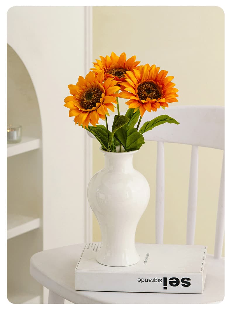White Ceramic Hydroponic Vase Set detail 6