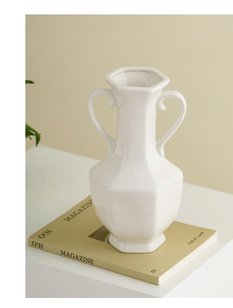 White Ceramic Hydroponic Vase Set detail 8