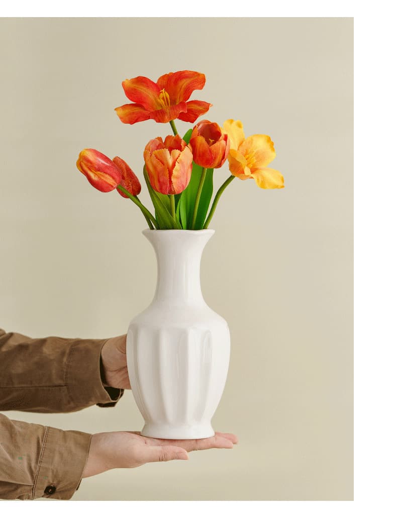 White Ceramic Hydroponic Vase Set detail 9