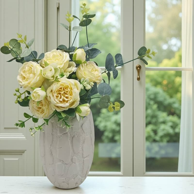 White Relief Ceramic Vase