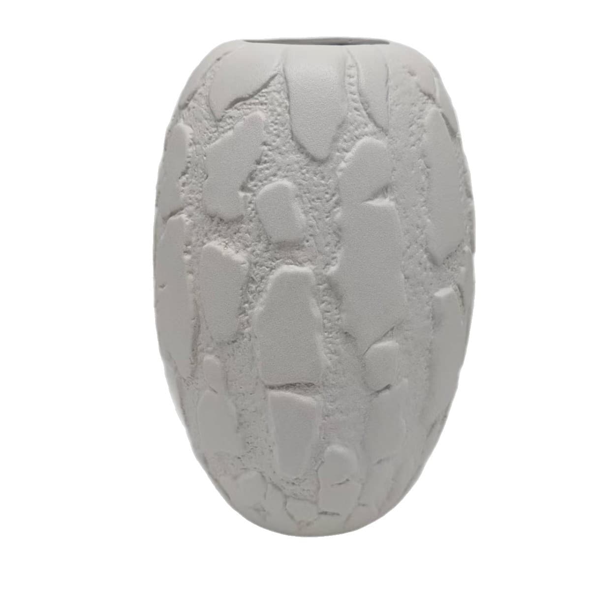 White Relief Ceramic Vase detail 4