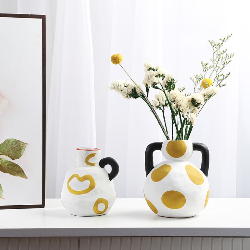 Cream Milk Pot Ceramic Vase Set detail 1