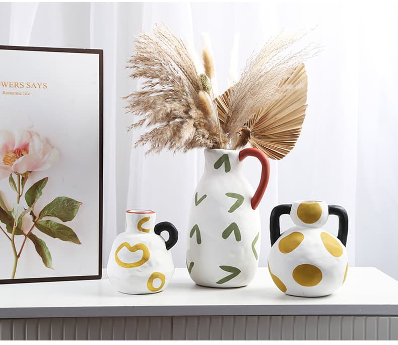 Cream Milk Pot Ceramic Vase Set detail 5