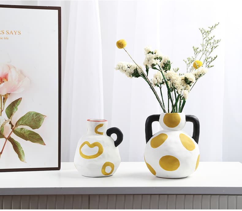 Cream Milk Pot Ceramic Vase Set detail 6