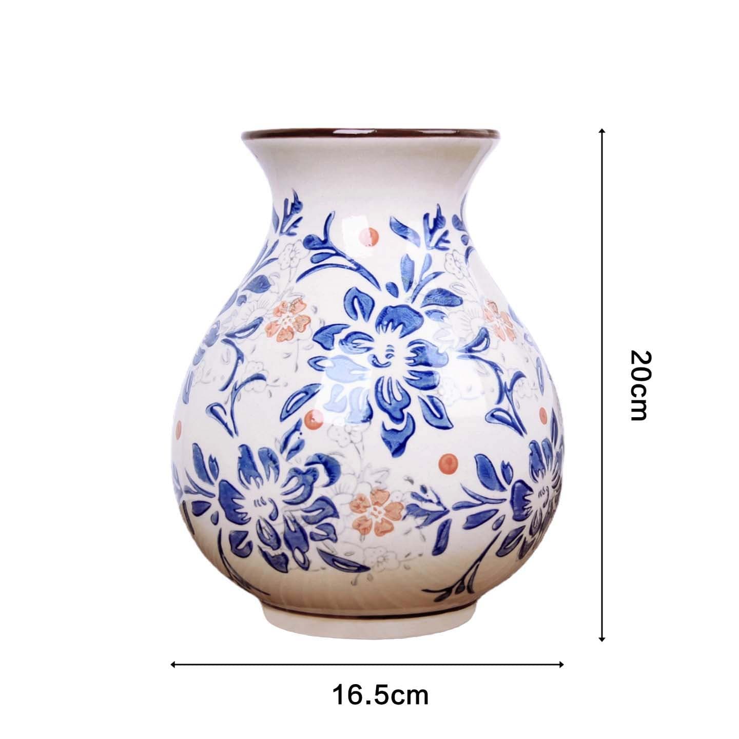 Hand-Painted Blue Porcelain Vase detail 4
