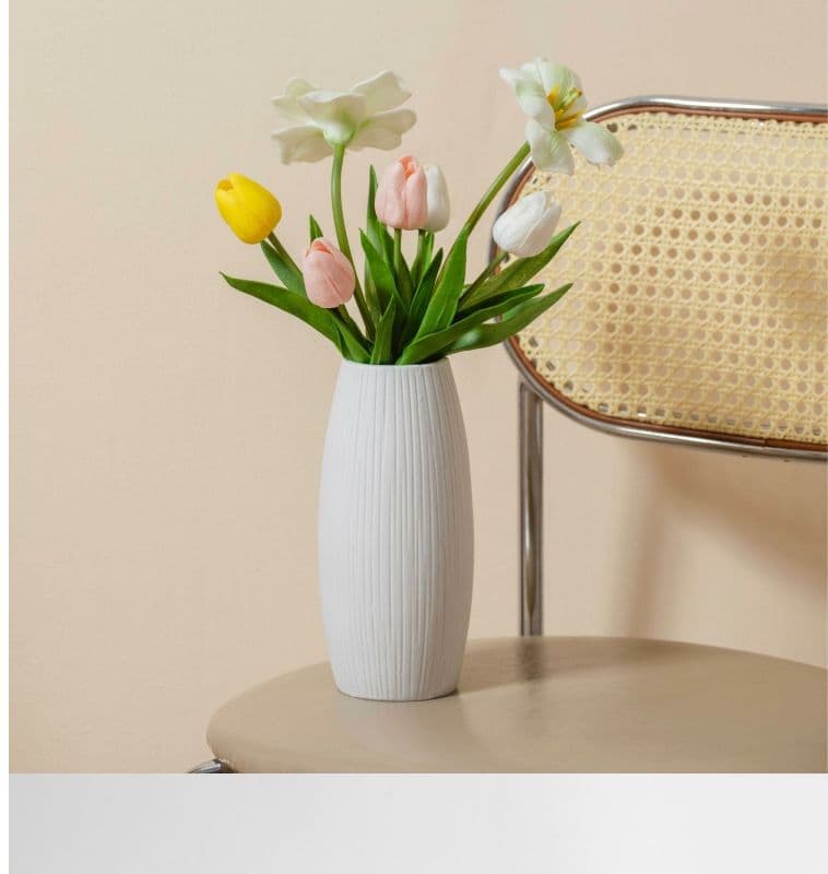 Modern White Ceramic Vase Set detail 5
