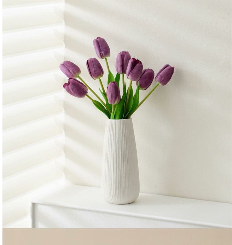 Modern White Ceramic Vase Set detail 6