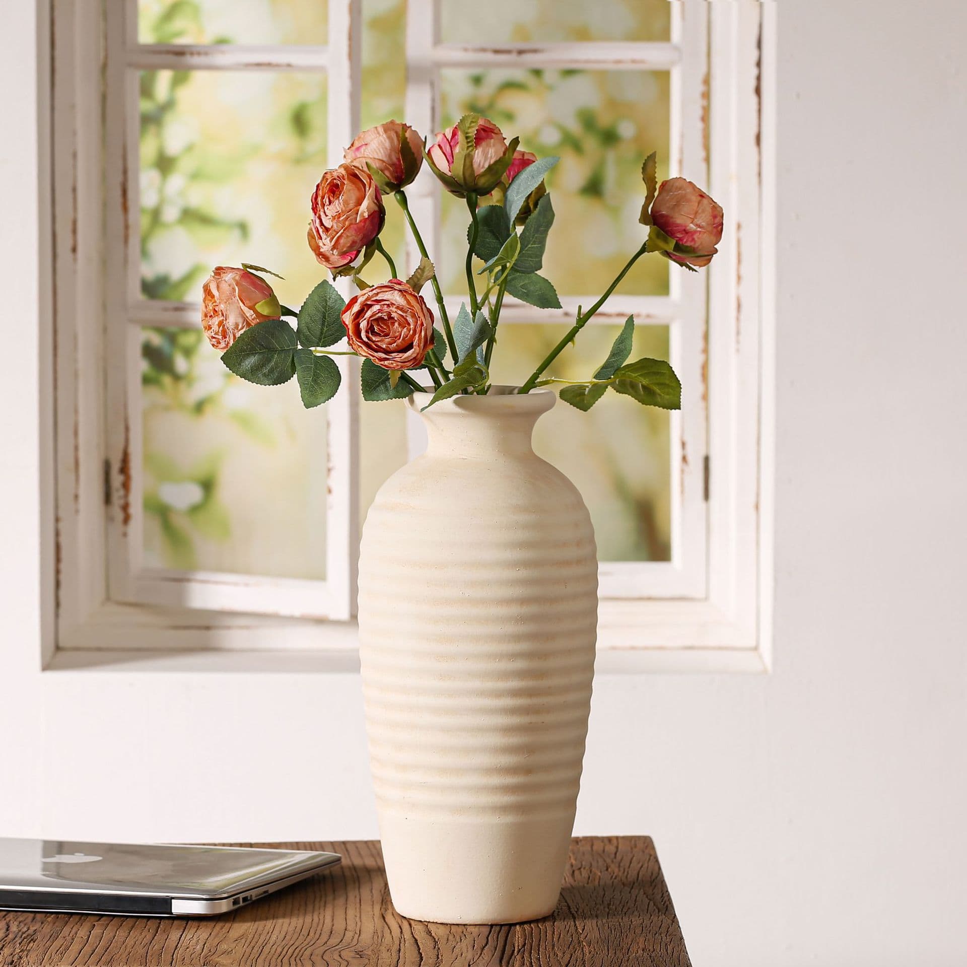 Ribbed Pitcher Ceramic Vase Set detail 3