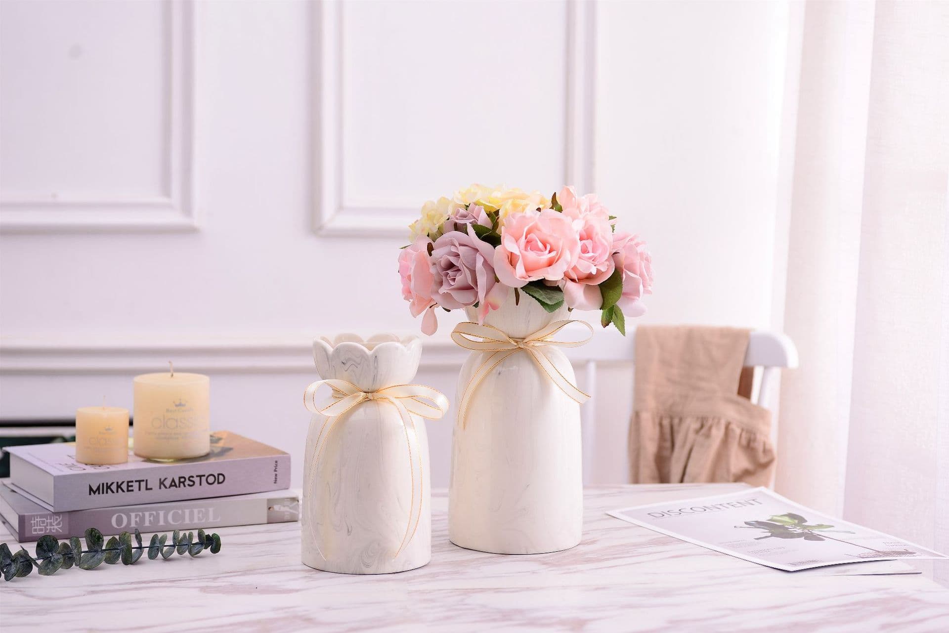 Ribbon Bow Ceramic Flower Vase detail 7