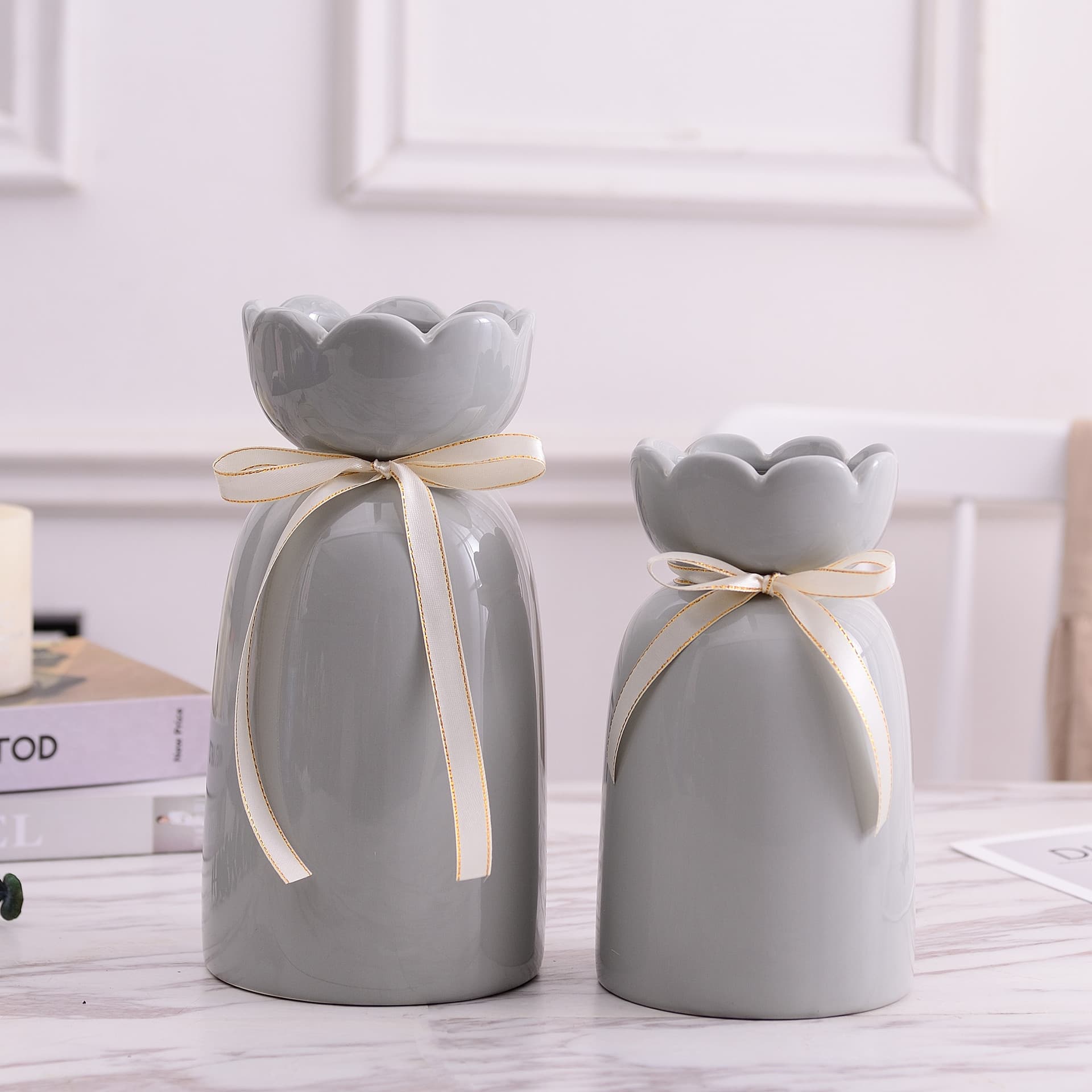 Ribbon Bow Ceramic Flower Vase detail 17