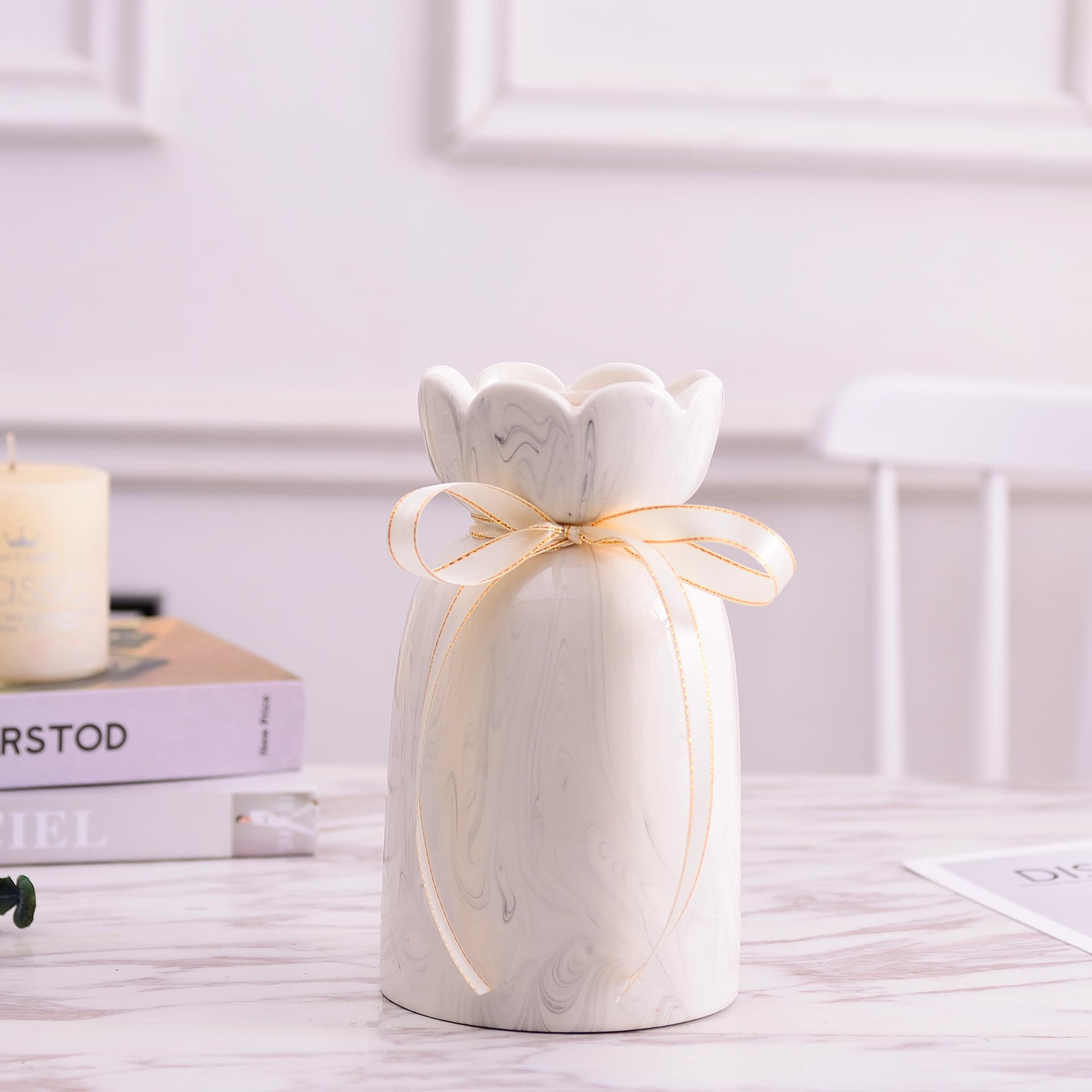 Ribbon Bow Ceramic Flower Vase detail 24