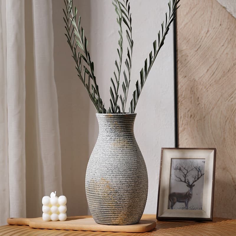 Threaded Antique Ceramic Vase detail 1