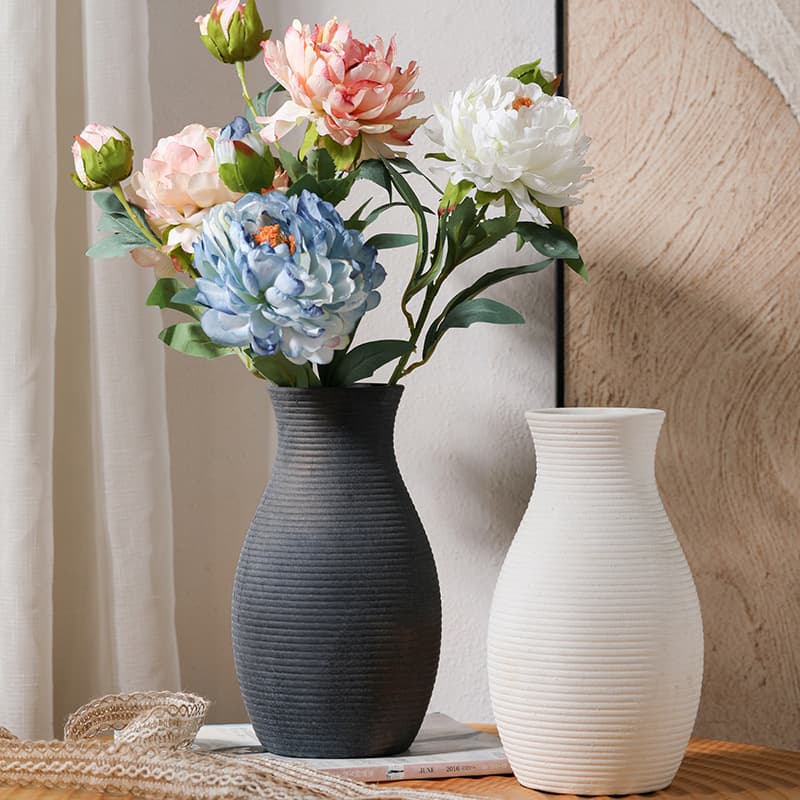 Threaded Antique Ceramic Vase detail 2